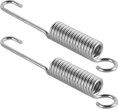 2 stuks zilveren vervangende veren voor relaxfauteuils, dubbele haak, trekveren, spiraalveren, assortimentsets, haak voor meubels