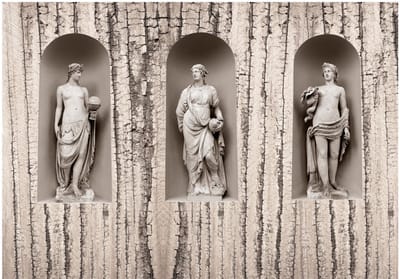 Fotobehangkoning - Behang - Vliesbehang - Fotobehang Oude Standbeelden - 400 x 280 cm