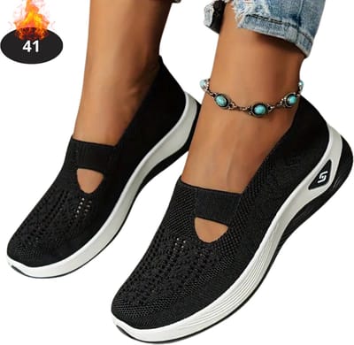 Livano Schoenen Dames - Sneakers - Comfortabel - Slippers - Casual - Volwassen - Zwart - Maat 41