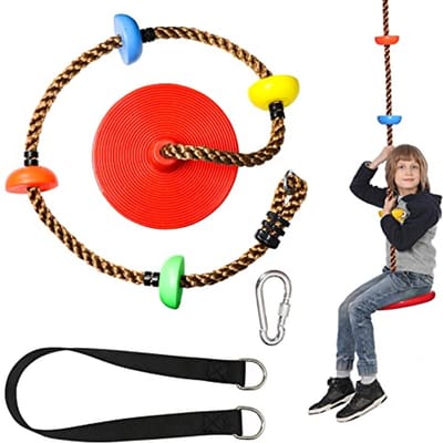 Schommel/klimtouw voor kinderen tot 120 kg - Tuinschommel en Schijfschommel met Platform - 2 Meter Lang