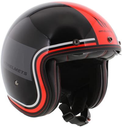 MT Jethelm Le Mans II SV S Tant glans zwart rood L