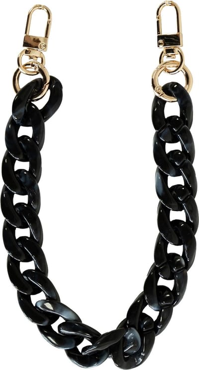 xoxo Wildhearts telefoonkoord - Marble Black - Kort Koord - Geschikt voor iPhone - Geschikt voor Samsung - Universeel - Phone cord - Telefoonketting - Koord voor telefoon - Telefoon hanger ketting - Acrylketting - Zwart