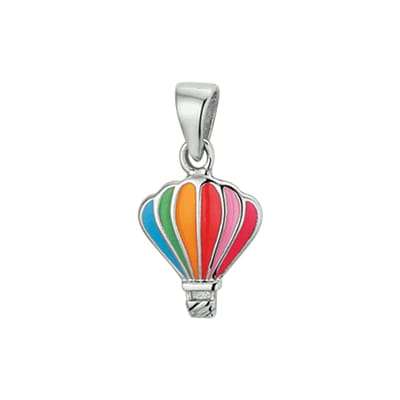 Schitterende Zilveren Halsketting met Hanger Emaille Luchtballon voor Kinderen