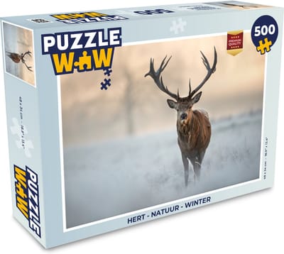 Puzzel Hert - Natuur - Winter - Legpuzzel - Puzzel 500 stukjes