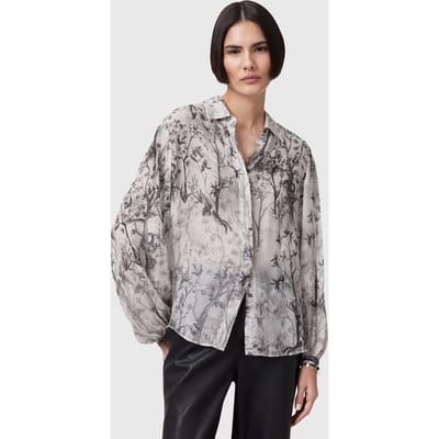 AllSaints Eddie Shirt Rise Ecru White Taglia: 4 | Magliette intime Outlet | Donna | Marrone