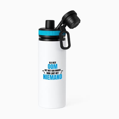 Hacebo® - Als oom het niet kan waterfles met draaidop blauw - Oom - een oom - verjaardagscadeau - cadeau voor oom - cadeau - kado - water fles - 850ML