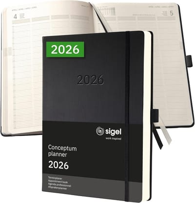 SIGEL C2604 Terminplaner Conceptum 2026, A4+, , schwarz: Calendar Conceptum, Classic, Hardcover