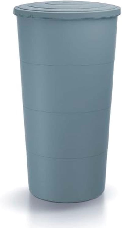 Regenton 200L - Waterton Kunststof - Water Besparen - Zuinig Milieuvriendelijk - 60x60x107 cm - Lichtgrijs