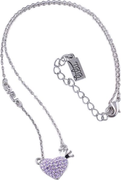 Behave - Ketting met hartje en paarse steentjes - Romantische look
