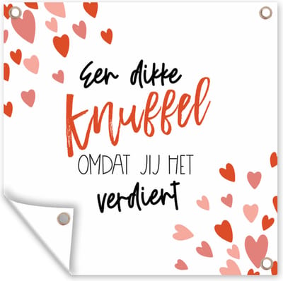 Tuin poster Sterkte - Quotes - Rood - 200x200 cm - Tuindoek