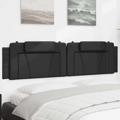 vidaXL - Hoofdbordkussen - "Viana" - 200 - cm - kunstleer - zwart