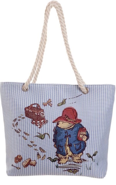 Handtas - Boodschappentas - Beach tas - Paddington Bear - Classic Marmalade - Licht blauw gestreept