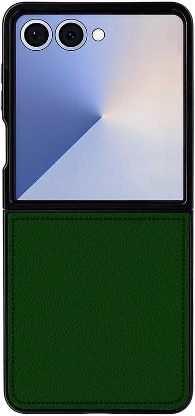 Stravo Hoesje Geschikt voor Samsung Galaxy Z Flip 7 – Hardcase Siliconen-Leer met Litchi-Textuur – Slank & Lichtgewicht – Schokbestendig – Anti-Fingerprint – Beschermende Case voor Samsung Galaxy Z Flip 7 – Groen