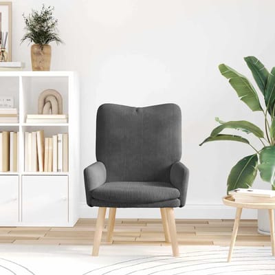 vidaXL - Fauteuil - Donkergrijs - 63 - x - 67 - x - 94 - cm - Stof