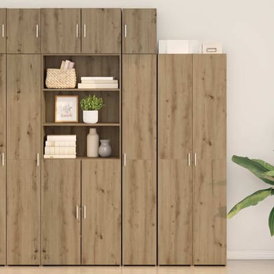 vidaXL - Opbergkast - met - Planken - Artisanaal - eiken - 30 - x - 42,5 - x - 225 - cm