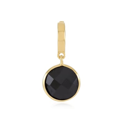 Cavill - Zilveren Hanger 18K Goud Verguld met 2,25 ct Ronde Zwarte Spinel - Luxe Handgemaakt Sieraad - Complex Schaakbordslijpsel - Unieke Elegantie