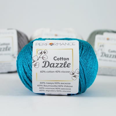 Performance Cotton Dazzle 125 - Turkoois blauw katoen met viscose - Glanskatoen