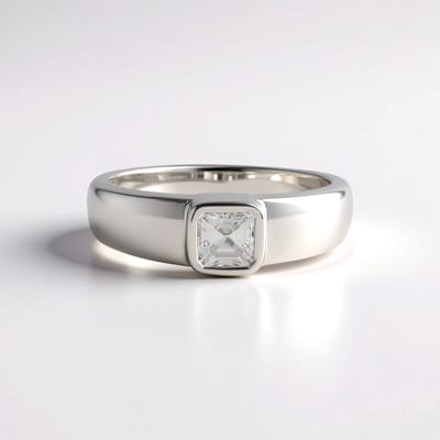 Cavill - Zilveren Ring met Cambodjaanse Zirkoon 0,495 ct - 925 Sterling Zilver - Achthoek Asscher Slijpvorm - Modern Elegant Dames Sieraad