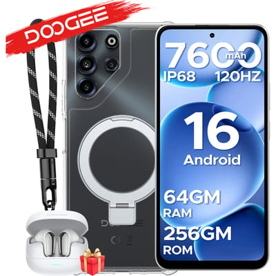 DOOGEE B10 Pro Smartphone IP68 Waterdicht 6.63" 120Hz 7600mAh Batterij 64GB(8+56) RAM 256GB ROM Helio G100 Ondersteunt Widevine L1 NFC Mobiele Telefoon