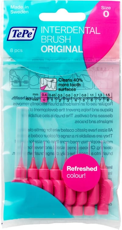 TePe Interdentale Ragers Origineel 0,4 mm Roze – 8 stuks