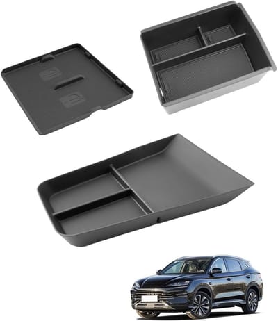 Center Console Opbergdoos voor BYD Seal U DM-i/EV 2024-2026 - TPE en Siliconen Draadloos Opladen - Set van 3 voor Extra Opbergruimte