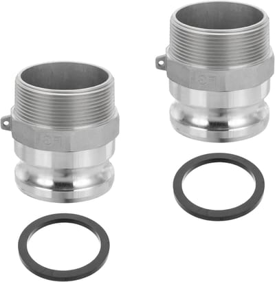 3" Aluminium Cam en Groef Fitting - 2 Stuks Stofplug Mannelijke Adapter en Vrouwelijke NPT Draad voor Snelle Ontkoppeling en Slangverbinding, Zilver