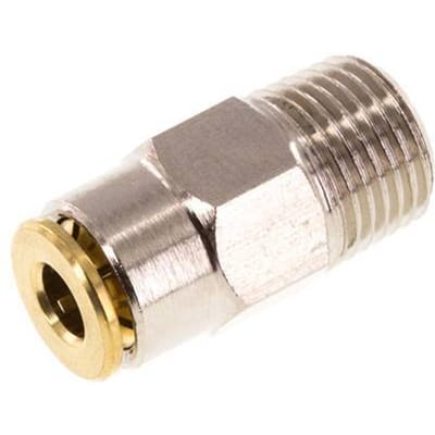 4mm x R1/8'' Messing Insteekfitting Buitendraad Hoge Druk NBR [2 Stuks]