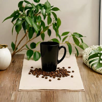 New Morning Beker - 32 cl - Zwart - Koffie- en Theeglas - 6 stuks