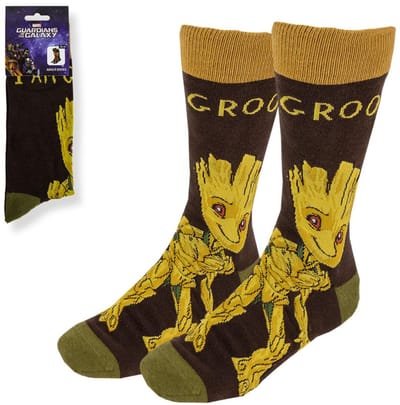 Guardians of the Galaxy Sokken - Maat 38-45 - Lange sokken voor mannen - 1 paar - Voor heren - Volwassenen - Beige/zwart