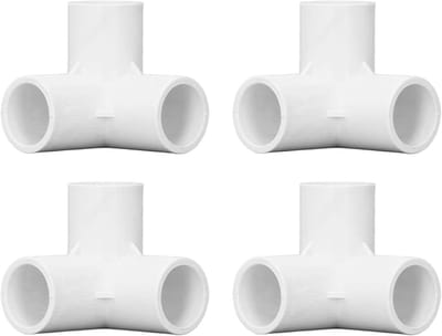3-Weg PVC Plastic T-Stuk Hoekverbinder - 10 Stuks met 20 mm Binnen Diameter voor Meubelbouw, Tuinconstructie en Creatieve Projecten