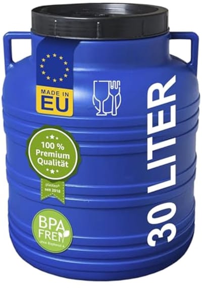 30 liter kunststof vat met deksel en handgrepen – Voedselveilig, BPA-vrij en veelzijdig voor opslag