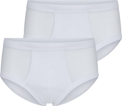 Heren slips 2-pak Briljant - elastisch katoen - M - Wit