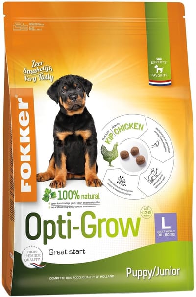 Fokker Dog Opti-Grow L Kip - Hondenvoer - 13 kg