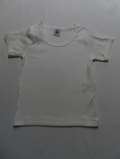 Petit Bateau - Meisje - Onder hemdje - Korte mouw- Wit - 2 jaar 86