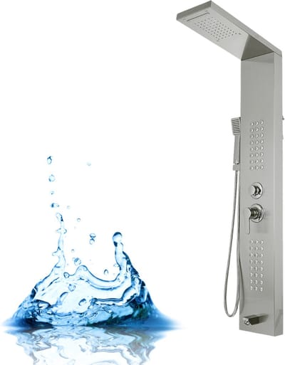 Currero Massage Douchepaneel - Regendouche - Douche Waterval - Jets - Met Douchekop - Handdouche - Roestvrij Staal - Zilver