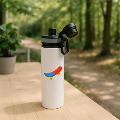 Hacebo® - Skaters waterfles met draaidop grijs - Skateboard - Skateboarders - Speelgoed - sporten - water fles - 850ML