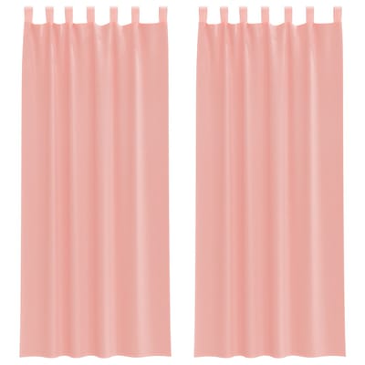 vidaXL - Gordijnen - voile - met - lussen - 2 - st - 140x260 - cm - roze