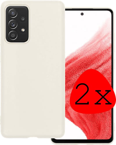 Hoesje 2 Stuks - Geschikt voor Samsung Galaxy A53 - Sterk & Shockproof - Case Siliconen - Back Cover - Telefoon Hoes - Wit