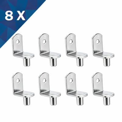 FSW-Products - Kastplankdragers - 8 Stuks - Plankdragers - Plankendrager - Dragers voor in kasten - RVS - Legplankdrager - Schapdrager - Wandsteun - Hoekbeugels - Hoekverbinder - Hoekanker