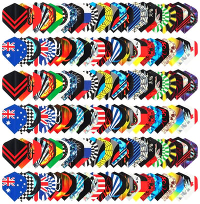 Dailygoods- Dart Flights 50 Sets - Duurzame PET - Vervangingsvleugels - Perfecte Accessoires - Uitrusting voor Dartspellen - Willekeurige Ontwerpen - Dartpijlen