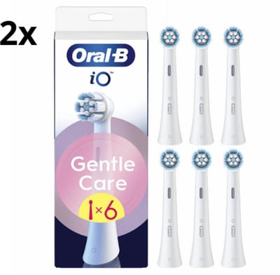 Oral B iO Gentle Care Opzetborstels - Wit - 2 x 6 stuks