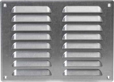 Metalen ventilatierooster vierkant 260x190 mm zink - MR2619Zn