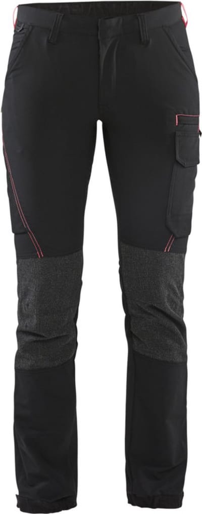 Blaklader Dames Service werkbroek 4-weg stretch 7122-1645 - Zwart/Rood - C38
