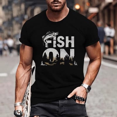 Explosieve Top voor Mannen Katoenen T-shirt Korte Mouw Bedrukt Korte Mouw 5XL black