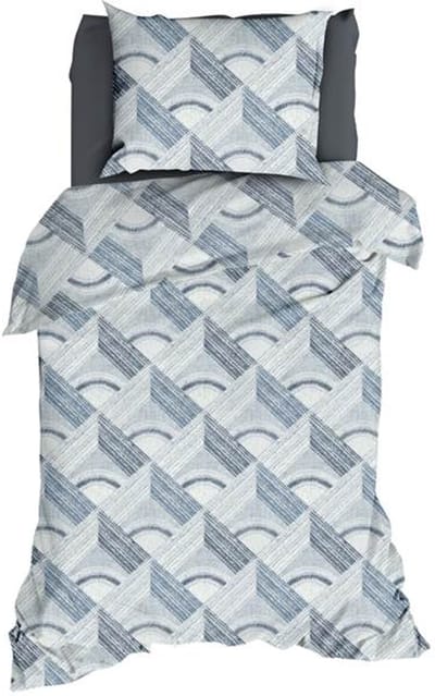 Romanette Pantheon Dekbedovertrek - Eenpersoons - 140x200/220 cm - Blauw/Grijs