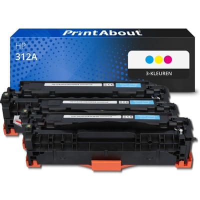 PrintAbout huismerk Toner 312A (CF440AM) 3-kleuren Multipack Geschikt voor HP