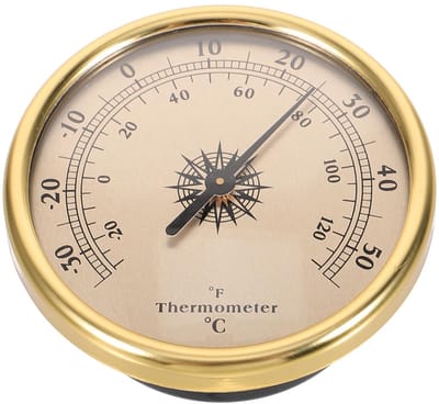 Metalen Temperatuurmeter - Binnenthermometer Kamerweerstation - Temperatuur Monitoren - Duidelijk Afleesbaar Display - 7x7x2.8cm - Zoals Getoond