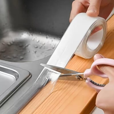 Waterdichte PVC Keuken Badkamer Voegafdichtingstape Keuken Voegafdichtingsstrip Transparante Waterdichte Strip voor Fornuis Keuken Badkamer Toilet Opening 1pc transparant