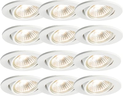 QAZQA cisco - Moderne Inbouwspot - 12 stuks - Ø 8.9 cm - Wit - Woonkamer | Slaapkamer | Keuken