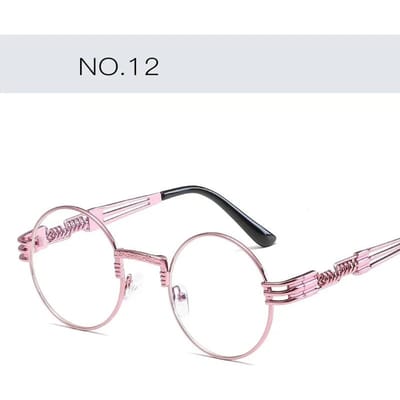 Lunettes de soleil rondes pour hommes et femmes, style punk vintage, verres miroir, verres miroir, qualité supérieure, UV400 white